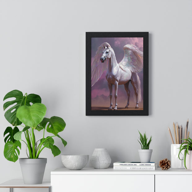 Majestic Winged Horse Wall Art, Fantasy Home Decor, Gift for Animal Lovers, Dreamy Artwork, Enchanted Living Room Accent