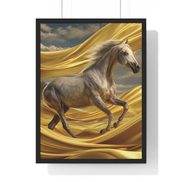 Majestic Horse Framed Poster - Equine Wall Art, Home Decor, Gift for Horse Lovers, Equestrian Art, Nature Inspired Decoration