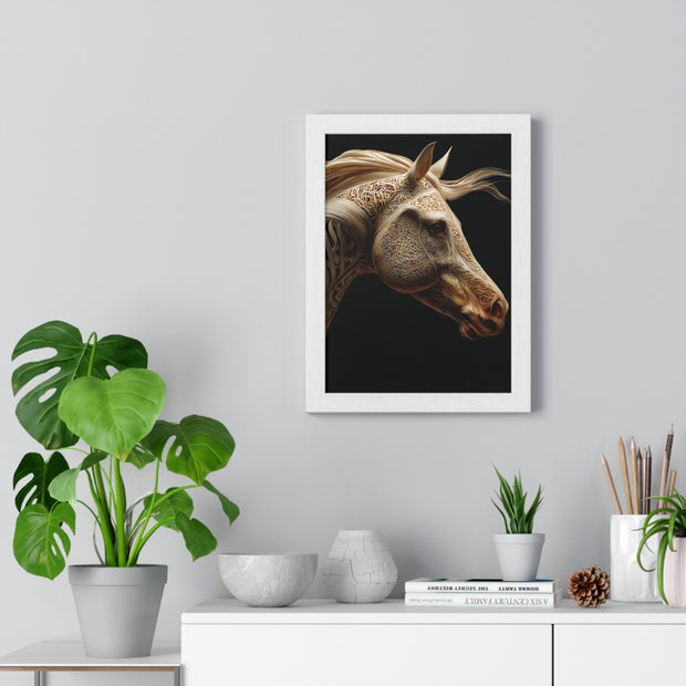 Elegant Horse Framed Art Print, Equine Wall Decor, Horse Lover Gift, Home Decor, Animal Artwork, Equestrian Style