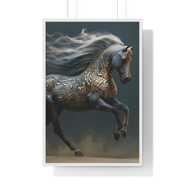 Elegant Horse Art Print, Vertical Framed Poster, Equine Decor, Home Wall Art, Gift for Horse Lovers, Contemporary Art