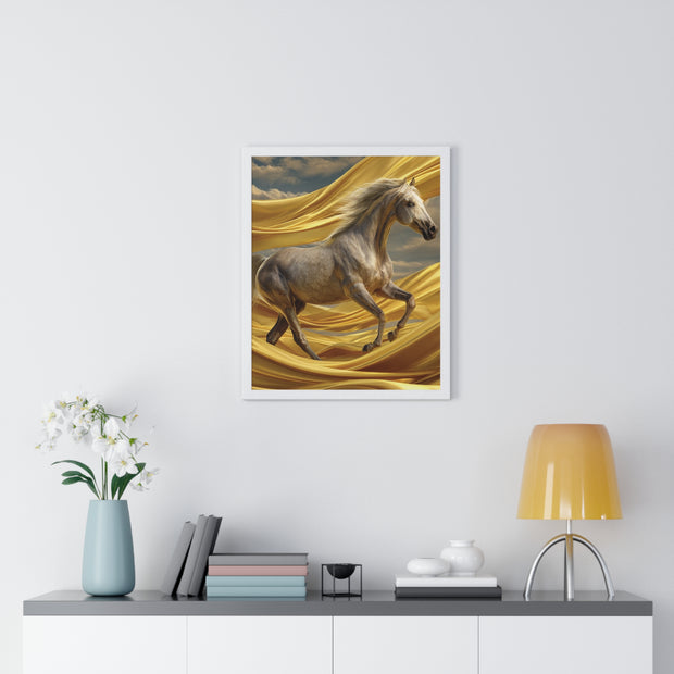 Majestic Horse Framed Poster - Equine Wall Art, Home Decor, Gift for Horse Lovers, Equestrian Art, Nature Inspired Decoration