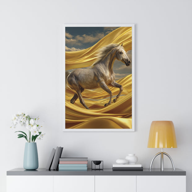 Majestic Horse Framed Poster - Equine Wall Art, Home Decor, Gift for Horse Lovers, Equestrian Art, Nature Inspired Decoration