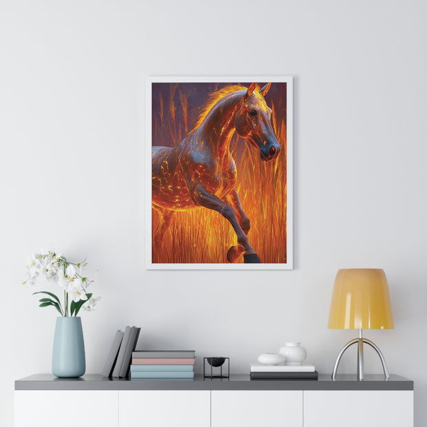 Fiery Horse Wall Art Poster, Animal Lover Print, Horse Decor, Equestrian Gift, Living Room Decor, Unique Art
