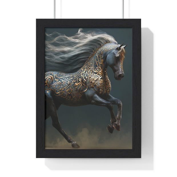 Elegant Horse Art Print, Vertical Framed Poster, Equine Decor, Home Wall Art, Gift for Horse Lovers, Contemporary Art