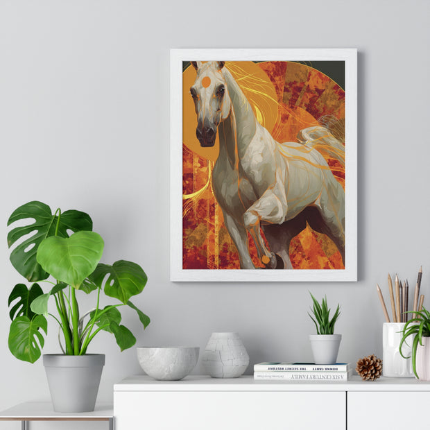 Majestic Horse Art Print, Vertical Framed Poster for Horse Lovers, Equine Wall Decor, Equestrian Gifts, Nature-Inspired Home Art