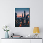 Urban Skyline Framed Poster, Wall Art, City Decor, Home Aesthetic, Modern Living, Gift for Housewarming, Minimalist Design