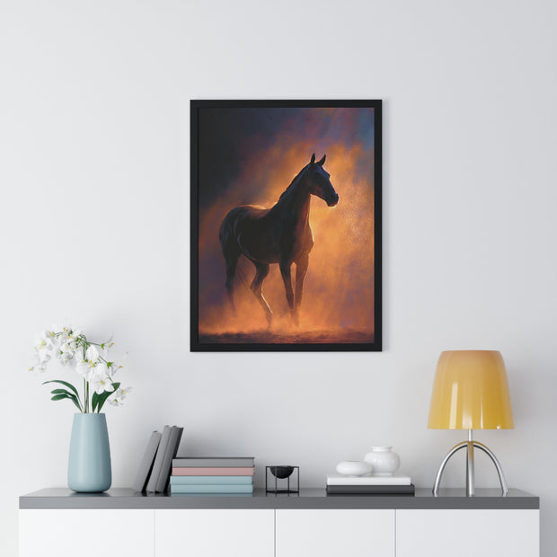 Majestic Horse Vertical Framed Poster - Art Print, Equine Decor, Horse Lover Gift, Home Wall Art, Office Decoration