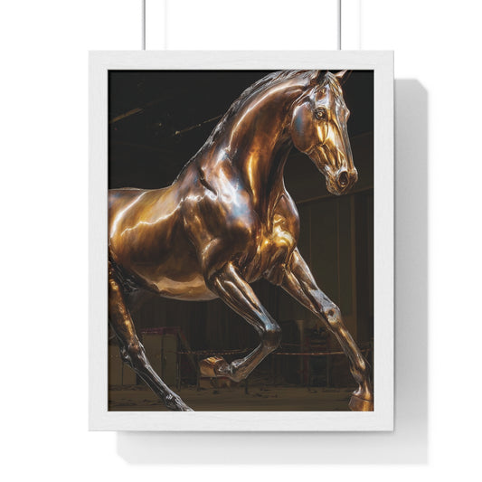 Bronze Running Horse Art Print, Elegant Wall Decor, Vintage Horse Lover Gift, Equine Carving, Home Office Decoration