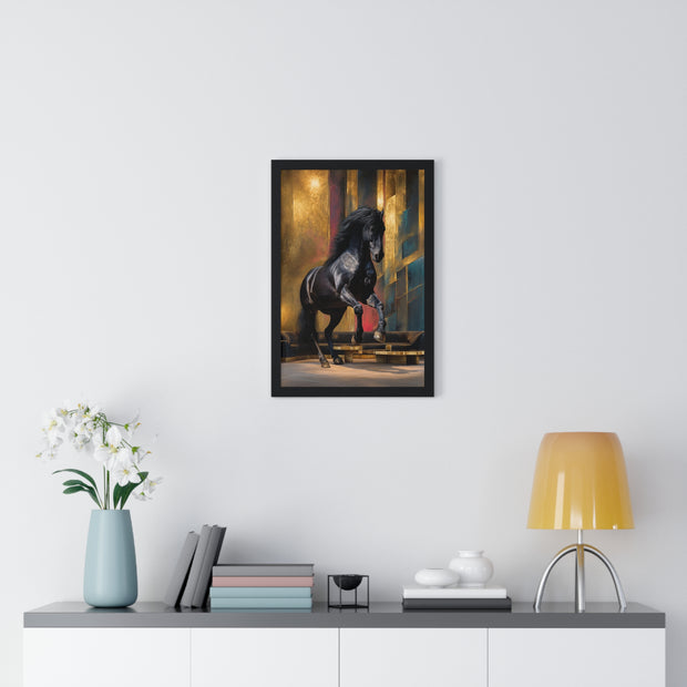 Elegant Horse Art Print, Framed Wall Decor, Equine Painting, Home Office Decor, Animal Lover Gift, Birthday, Anniversary, Christmas
