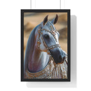 Elegant Horse Framed Art Print, Equine Wall Decor, Horse Lover Gift, Bohemian Home Decor, Nature-Inspired Wall Art