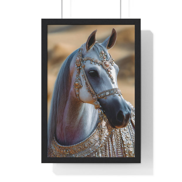Elegant Horse Framed Art Print, Equine Wall Decor, Horse Lover Gift, Bohemian Home Decor, Nature-Inspired Wall Art