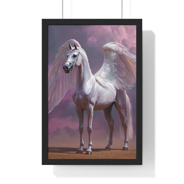 Majestic Winged Horse Wall Art, Fantasy Home Decor, Gift for Animal Lovers, Dreamy Artwork, Enchanted Living Room Accent