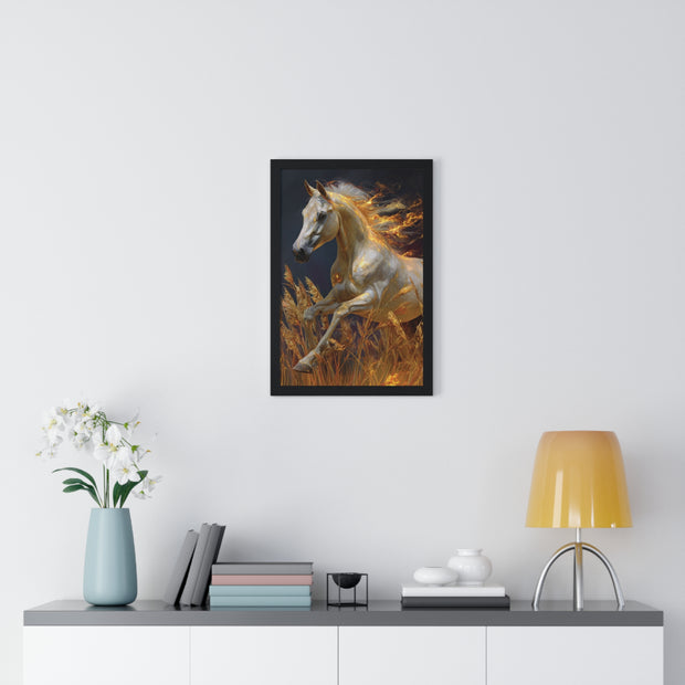 Majestic Horse Framed Art Print - Equestrian Decor, Nature Wall Art, Horse Lover Gift, Home Decoration, Animal Poster