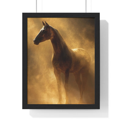Elegant Horse Framed Poster | Rustic Wall Art, Home Decor, Gift for Equestrians, Horse Lover Decoration, Vintage Animal Art