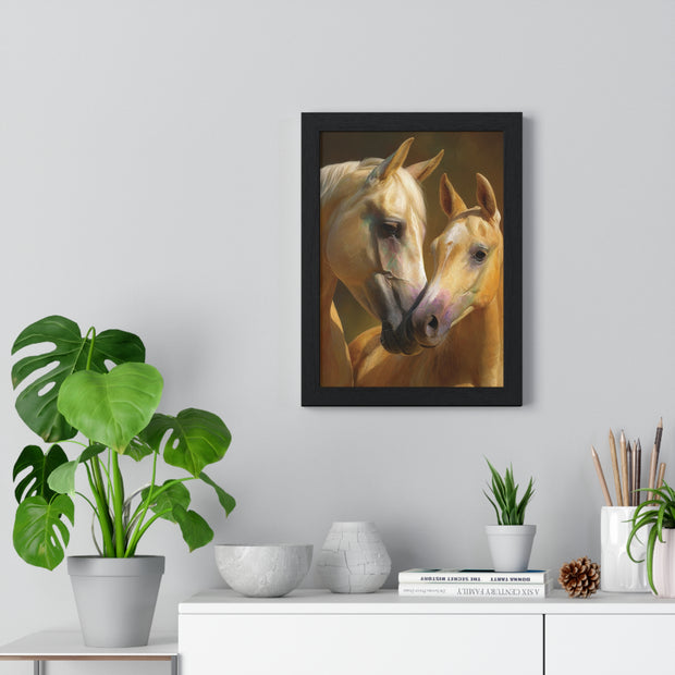 Horse Love Vertical Framed Poster, Equine Wall Art, Farmhouse Decor, Gift for Horse Lovers, Equestrian Home Decor