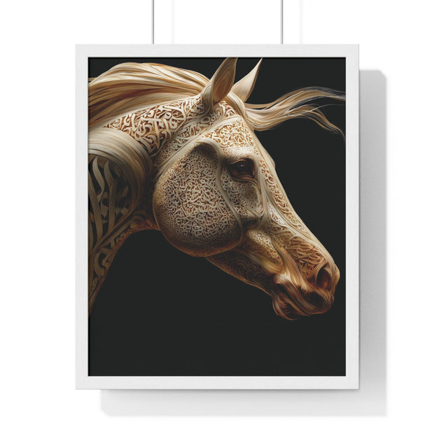 Elegant Horse Framed Art Print, Equine Wall Decor, Horse Lover Gift, Home Decor, Animal Artwork, Equestrian Style
