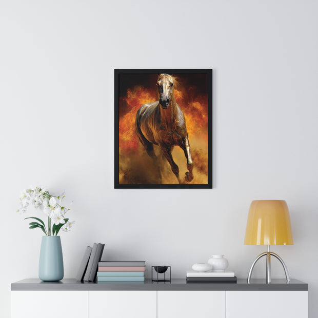 Majestic Horse Framed Poster | Wall Art for Animal Lovers, Equestrian Home Decor, Gift for Horse Enthusiasts, Motivational Art, Equine Decor
