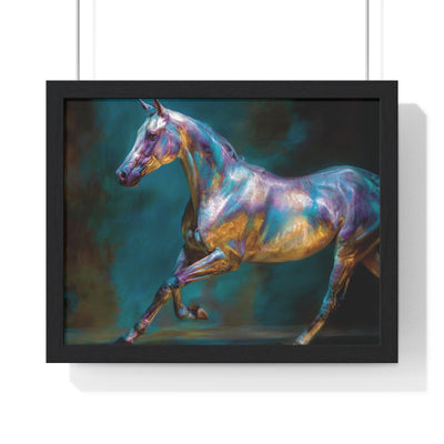 Iridescent Unicorn Art Print, Framed Wall Decor, Horse Lovers Gift, Colorful Home Decor, Equine Art Print, Unique Gift Idea