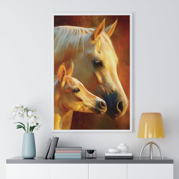 Elegant Horse Art Print, Framed Horse Poster, Equine Wall Decor, Animal Lover Gift, Cozy Home Decoration