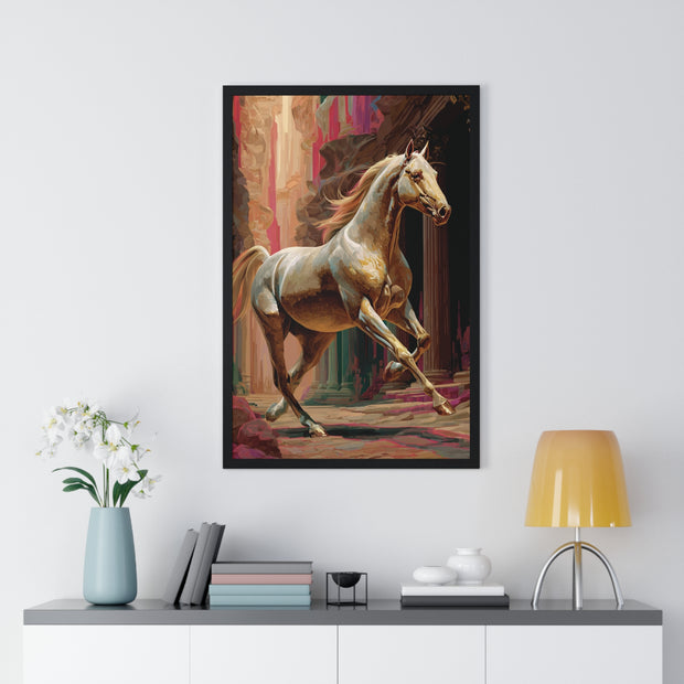 Majestic Horse Vertical Framed Poster | Equestrian Home Decor, Animal Art, Wall Art, Gift for Horse Lovers, Modern Art