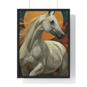 Majestic Horse Vertical Framed Poster, Equine Art, Animal Lover Decor, Gift for Horse Lovers, Home Wall Art, Rustic Farmhouse Style