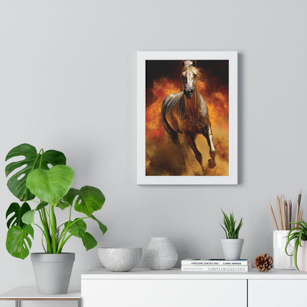 Majestic Horse Framed Poster | Wall Art for Animal Lovers, Equestrian Home Decor, Gift for Horse Enthusiasts, Motivational Art, Equine Decor