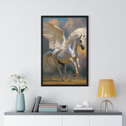 Majestic Pegasus Vertical Framed Poster | Wall Art, Home Decor, Equine Art, Gift for Horse Lovers, Fantasy Art