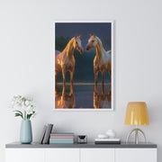 Elegant Horse Framed Poster, Horse Lover Art, Nature Wall Decor, Equine Photography, Gift for Home, Equestrian Decor
