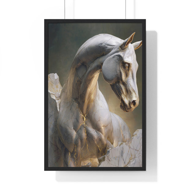 Elegant Horse Sculpture Wall Art, Horse Decor, Modern Framed Poster, Home Decor, Gift for Animal Lovers, Art for Living Room