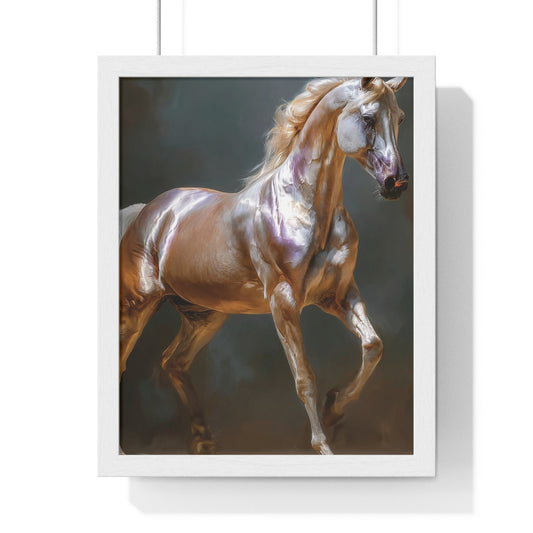 Elegant Horse Art Print, Vertical Framed Poster, Equine Wall Decor, Horse Lover Gift, Home Office Decoration, Animal Art