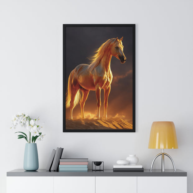 Majestic Horse Vertical Framed Poster | Horse Decor, Animal Art, Wall Art, Equestrian Gift, Nature Decor