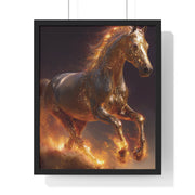 Majestic Horse Vertical Framed Poster, Equestrian Wall Art, Horse Lover Decor, Animal Print, Gift for Equine Enthusiasts