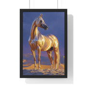 Golden Horse Framed Art Print, Equine Wall Decor, Animal Lover Gift, Nature Artwork, Equestrian Home Decor