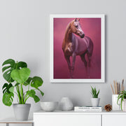 Elegant Horse Vertical Framed Poster, Farmhouse Decor, Animal Art Print, Gift for Horse Lovers, Equine Wall Art
