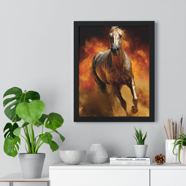 Majestic Horse Framed Poster | Wall Art for Animal Lovers, Equestrian Home Decor, Gift for Horse Enthusiasts, Motivational Art, Equine Decor
