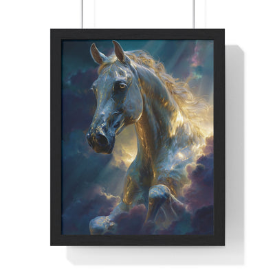 Majestic Horse Vertical Framed Poster | Equine Wall Art, Horse Lover Gift, Home Decor, Animal Artwork, Inspirational Decor