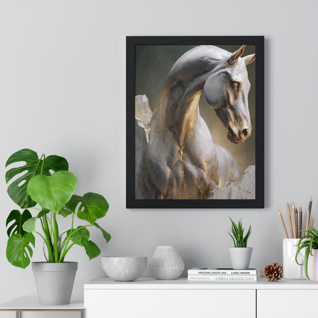 Elegant Horse Sculpture Wall Art, Horse Decor, Modern Framed Poster, Home Decor, Gift for Animal Lovers, Art for Living Room