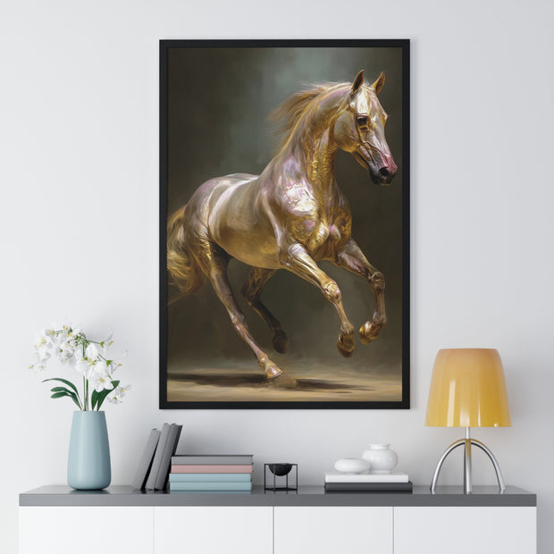 Elegant Horse Art Print, Horse Lover Gift, Wall Decor for Equestrians, Inspirational Home Art, Vertical Framed Horse Poster