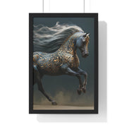 Elegant Horse Art Print, Vertical Framed Poster, Equine Decor, Home Wall Art, Gift for Horse Lovers, Contemporary Art