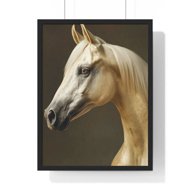 Elegant Horse Framed Poster | Modern Wall Art | Equine Decor | Horse Lover Gift | Farmhouse Decor | Art for Animal Enthusiasts