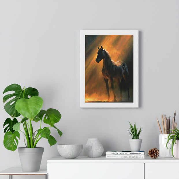 Elegant Horse Wall Art | Framed Poster for Home Decor, Equestrian Gift, Animal Lover Wall Decor, Rustic Decor, Art for Living Room