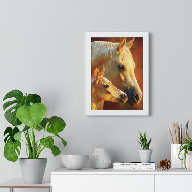 Elegant Horse Art Print, Framed Horse Poster, Equine Wall Decor, Animal Lover Gift, Cozy Home Decoration