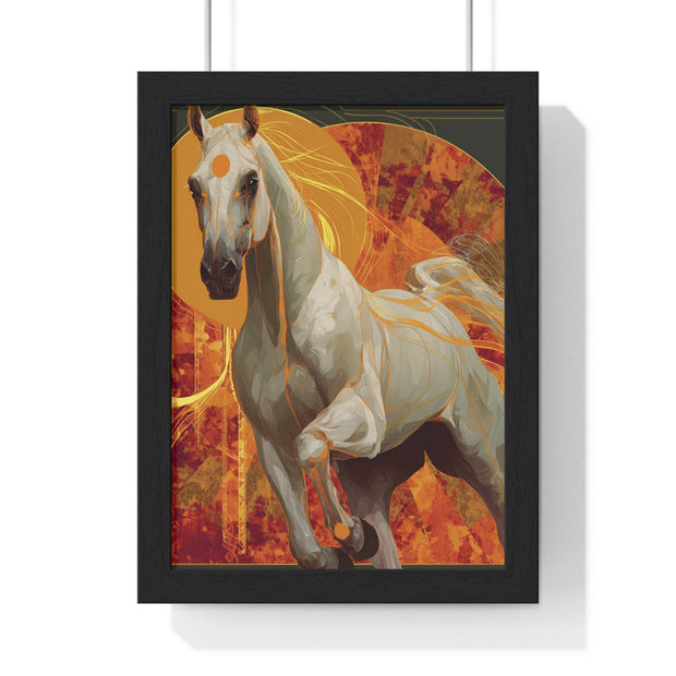Majestic Horse Art Print, Vertical Framed Poster for Horse Lovers, Equine Wall Decor, Equestrian Gifts, Nature-Inspired Home Art