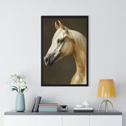 Elegant Horse Framed Poster | Modern Wall Art | Equine Decor | Horse Lover Gift | Farmhouse Decor | Art for Animal Enthusiasts