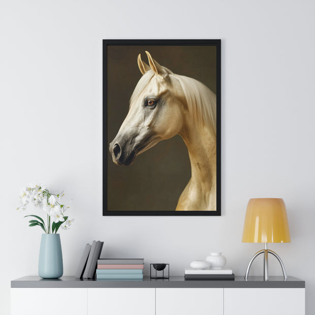 Elegant Horse Framed Poster | Modern Wall Art | Equine Decor | Horse Lover Gift | Farmhouse Decor | Art for Animal Enthusiasts