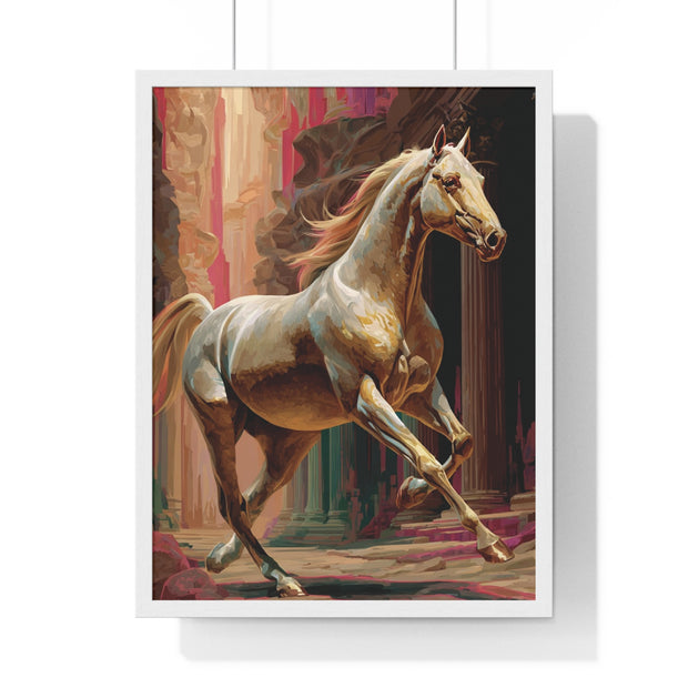 Majestic Horse Vertical Framed Poster | Equestrian Home Decor, Animal Art, Wall Art, Gift for Horse Lovers, Modern Art