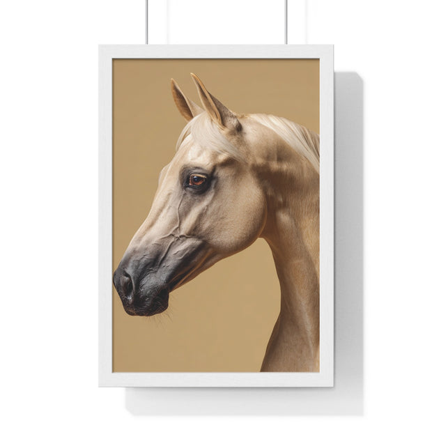 Elegant Horse Portrait Framed Poster, Wall Art for Horse Lovers, Home Decor, Equestrian Gift, Animal Themed Decor