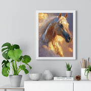 Stunning Horse Artwork Vertical Framed Poster, Horse Lovers Gift, Equestrian Home Decor, Animal Wall Art, Unique Gift Idea