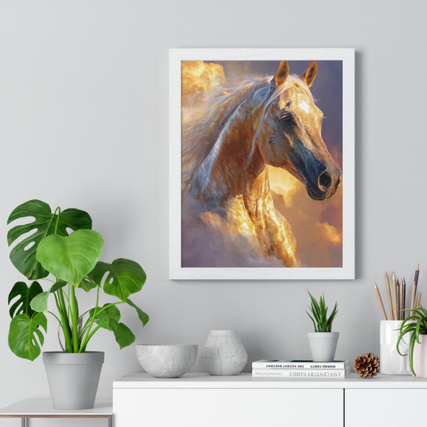 Stunning Horse Artwork Vertical Framed Poster, Horse Lovers Gift, Equestrian Home Decor, Animal Wall Art, Unique Gift Idea