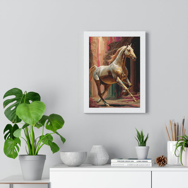 Majestic Horse Vertical Framed Poster | Equestrian Home Decor, Animal Art, Wall Art, Gift for Horse Lovers, Modern Art